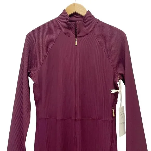 NWT Athleta x Alicia Keys Size Large Goddess Bodysuit Jumpsuit in Maroon NEW - Picture 5 of 16